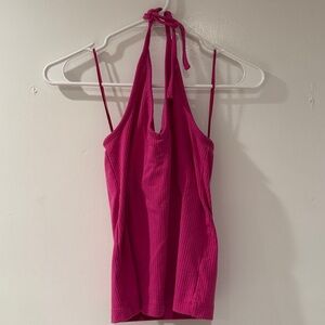 Old Navy Fuchsia Ribbed Halter Top